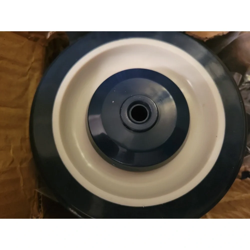 4 PCS 5 Inch PU Shopping Cart Wheels Double Ball Bearing 1400 Lbs Total